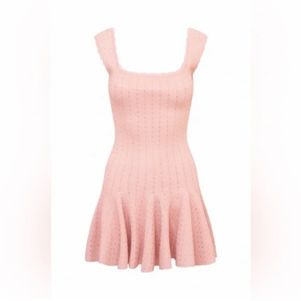LoveShackFancy Maryanne Crystal Knit Mini Dress In PINK CHAMPAGNE, brand new. - Picture 4 of 7